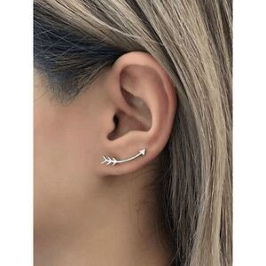 SILVER ARROW EAR CRAWLER EARRINGS